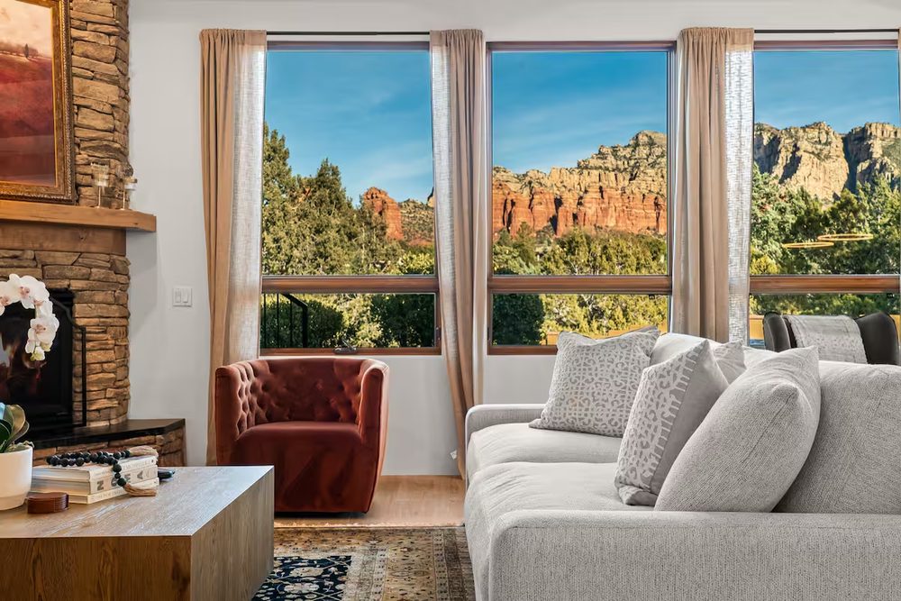 Living room with canyon views